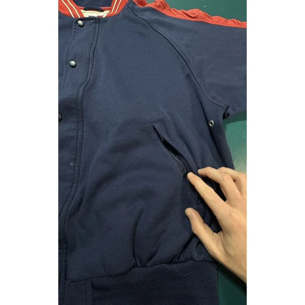 Vintage 90's Nike Bomber Jacket Track Jacket swoosh Red‎ Blue Color Block Size L